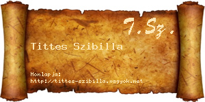Tittes Szibilla névjegykártya